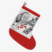 Grande Chaussette De Noël Giraffe et Père Noël pour Noël (Devant (Accrochage))