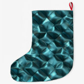 Grande Chaussette De Noël Glam Abstrait bleu turquoise (Dos)