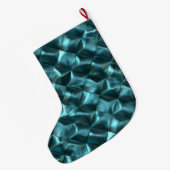 Grande Chaussette De Noël Glam Abstrait bleu turquoise (Dos (Accrochage))