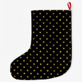 Grande Chaussette De Noël Glam et points noirs en or chic (Dos)