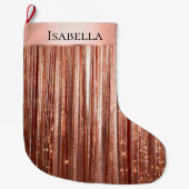 Grande Chaussette De Noël Glam Rose Gold Glitzy Nom de l'étincelle (Devant)