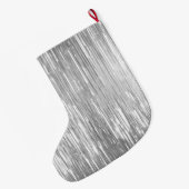 Grande Chaussette De Noël Glam Silver Glitzy Nom de l'étincelle (Dos (Accrochage))