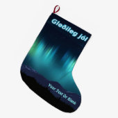 Grande Chaussette De Noël Gleðileg jól - Aurora Borealis (Devant (Accrochage))