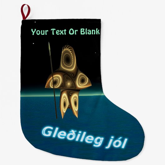 Grande Chaussette De Noël Gleðileg jól - Chasseur inuit fragile (Devant)