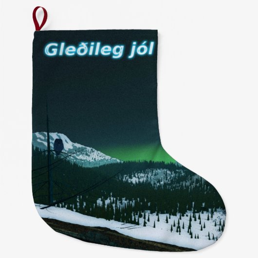 Grande Chaussette De Noël Gleðileg jól - Soirée silencieuse (Devant)