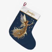 Grande Chaussette De Noël Gold Fairy Christmas Stocking – Sparkling Magic (Devant (Accrochage))