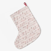 Grande Chaussette De Noël Gold Glam Pretty Chic Pink Music Notes Noël (Dos (Accrochage))