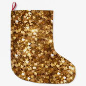 Grande Chaussette De Noël Gold Glitz Glam Sparkle Hearts (Devant)