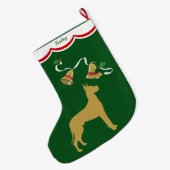 Grande Chaussette De Noël Gold Great Dane Holiday Bells (Dos (Accrochage))