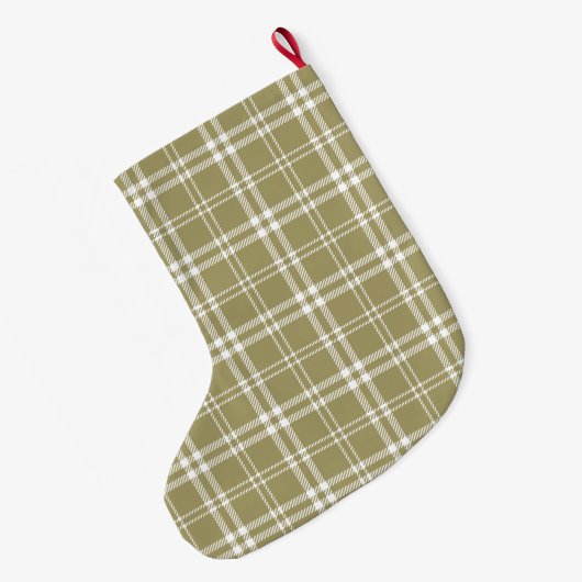 Grande Chaussette De Noël Gold Plaid (Dos (Accrochage))