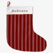 Grande Chaussette De Noël Gold Red Stripes Christmas (Devant)