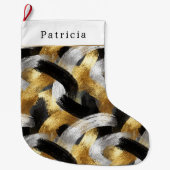 Grande Chaussette De Noël Gold Silver Christmas Black Celebration (Devant)