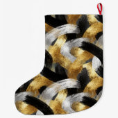 Grande Chaussette De Noël Gold Silver Christmas Black Celebration (Dos)