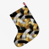 Grande Chaussette De Noël Gold Silver Christmas Black Celebration (Dos (Accrochage))