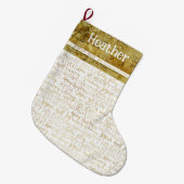 Grande Chaussette De Noël Golden Christmas Name Stocking (Devant (Accrochage))