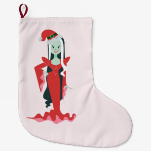 Grande Chaussette De Noël goth Noël horreur santa vampire femme