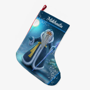 Grande Chaussette De Noël Grand Beau Père Noël Noël Stocker