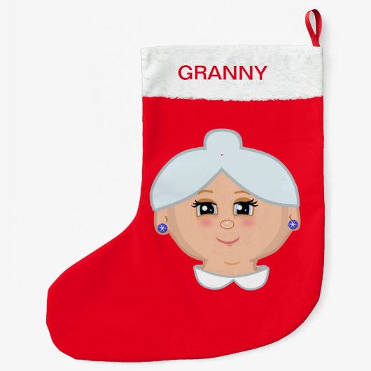 Grande Chaussette De Noël Grand-mère Noël Stocker (Dos)