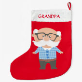 Grande Chaussette De Noël Grand-père rouge (Dos)