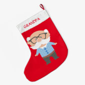 Grande Chaussette De Noël Grand-père rouge (Dos (Accrochage))