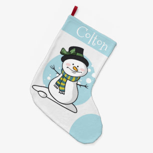 Grande Chaussette De Noël Grand Snowman de Noël Stocker