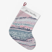Grande Chaussette De Noël Granit rose bleu gris marbre ardoise pierre (Devant (Accrochage))