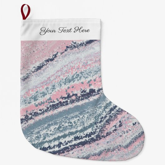 Grande Chaussette De Noël Granit rose bleu gris marbre ardoise pierre (Devant)