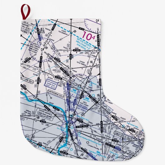Grande Chaussette De Noël Graphique à basse altitude (Devant)