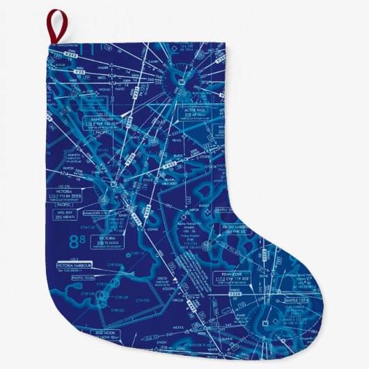 Grande Chaussette De Noël Graphique à basse altitude (Devant)