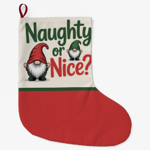 Grande Chaussette De Noël Graphisme de Noël Naughty or Nice : Gnomes mignons