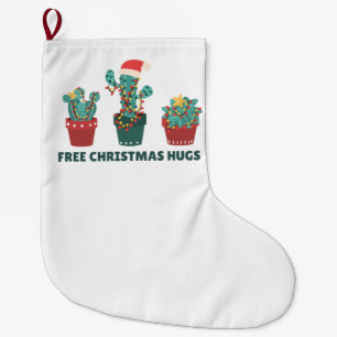 Grande Chaussette De Noël Gratuit Enceintes de Noël Funny Cactus Plantes
