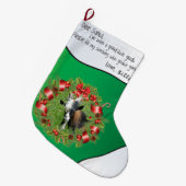 Grande Chaussette De Noël Green AJOUTER VOTRE CHÈQUE Photo - Nom Chère couro (Devant (Accrochage))