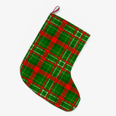 Grande Chaussette De Noël Green Christmas Tartan Plaid Pattern Design  (Devant (Accrochage))