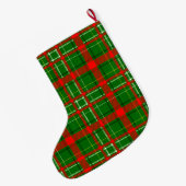 Grande Chaussette De Noël Green Christmas Tartan Plaid Pattern Design  (Dos (Accrochage))