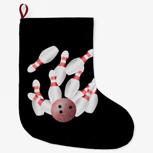Grande Chaussette De Noël Grève de bowling Tenpin (Devant)