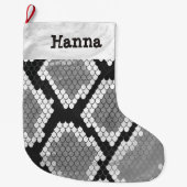 Grande Chaussette De Noël Gris de serpent et gris clair (Devant)