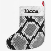 Grande Chaussette De Noël Gris de serpent et gris clair (Dos)