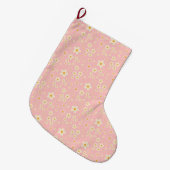 Grande Chaussette De Noël Groovy Blush Boho Daisy Floral Garden Pattern Wrap (Devant (Accrochage))