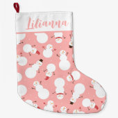 Grande Chaussette De Noël Grosse réserve de Noël des neigeurs mignons (Devant)