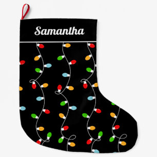 Grande Chaussette De Noël Guirlande de Noël Noir