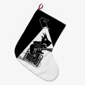 Grande Chaussette De Noël Guitariste de chèvre (Devant (Accrochage))