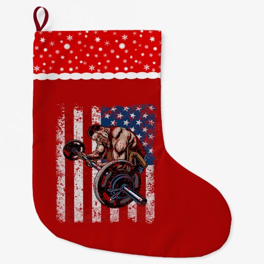 Grande Chaussette De Noël Gymnase de boucle de prédicateur de haltérophile (Devant)
