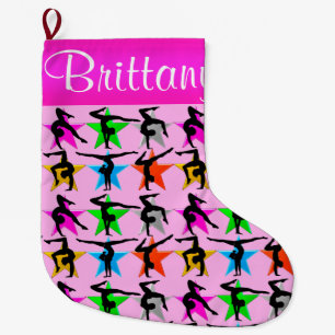 GRANDE CHAUSSETTE DE NOËL GYMNASTIQUE PERSONNALISÉ CUTE STOCKAGE DE NOËL