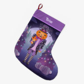 Grande Chaussette De Noël Halloween Citrouille Nutcracker (Devant (Accrochage))