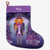 Grande Chaussette De Noël Halloween Citrouille Nutcracker (Devant)