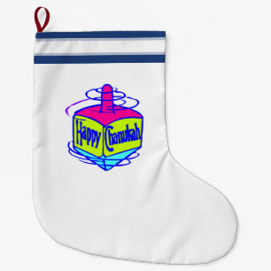 Grande Chaussette De Noël Hanoukka Dreidel