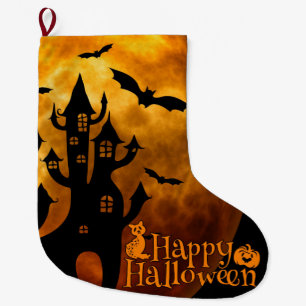 Grande Chaussette De Noël Happy Halloween (Pleine lune)