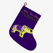 Grande Chaussette De Noël Henna Elephant (Devant (Accrochage))