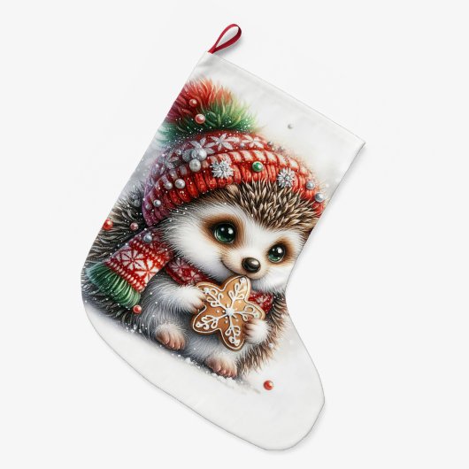 Grande Chaussette De Noël Hérisson (Devant (Accrochage))
