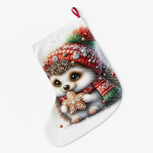 Grande Chaussette De Noël Hérisson (Dos (Accrochage))